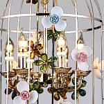 Люстра в виде клетки с цветами Flower Cell варинант исполнения - 2 | Loft Concept в Барнауле