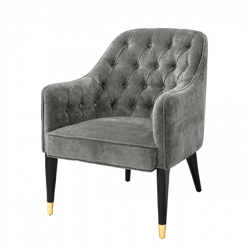 Кресло Eichholtz Chair Cyrus Grey Серый Черный Кресло Eichholtz Chair Cyrus Grey Серый Черный в Барнауле | Loft Concept