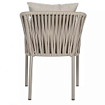 Стул серо-бежевый с декоративным плетением на спинке и подлокотниках Chair Weave варинант исполнения - 4 | Loft Concept в Барнауле