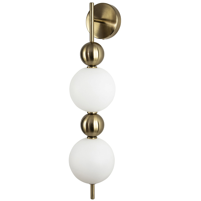 Бра с плафонами шарами из акрила и металла Crystal Globule Spheres Wall Lamp Латунь Белый Бра с плафонами шарами из акрила и металла Crystal Globule Spheres Wall Lamp Латунь Белый в Барнауле | Loft Concept