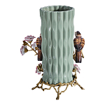 Ваза с птицами и цветами из фарфора с бронзовыми элементами Garden of Eden варинант исполнения - 2 | Loft Concept в Барнауле