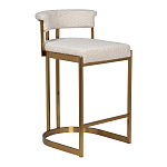 Стул барный букле бежевый с каркасом цвета матовое золото Tactility варинант исполнения - 2 | Loft Concept в Барнауле