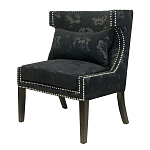Полукресло с мягкой обивкой из жаккарда на 4-х ножках из массива березы Baroque Armchair black варинант исполнения - 3 | Loft Concept в Барнауле