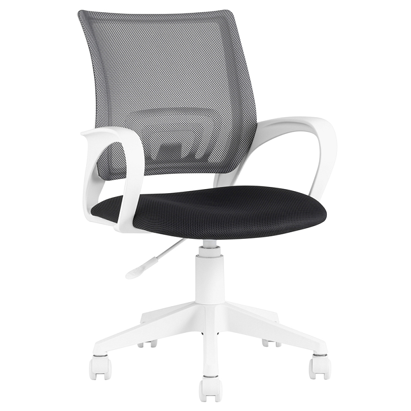 Офисное кресло с основанием из белого пластика Desk chairs Black Черный Белый Офисное кресло с основанием из белого пластика Desk chairs Black Черный Белый в Барнауле | Loft Concept