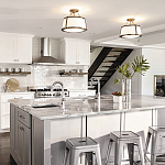 Потолочный светильник со светлым текстильным абажуром Hinkley варинант исполнения - 6 | Loft Concept в Барнауле