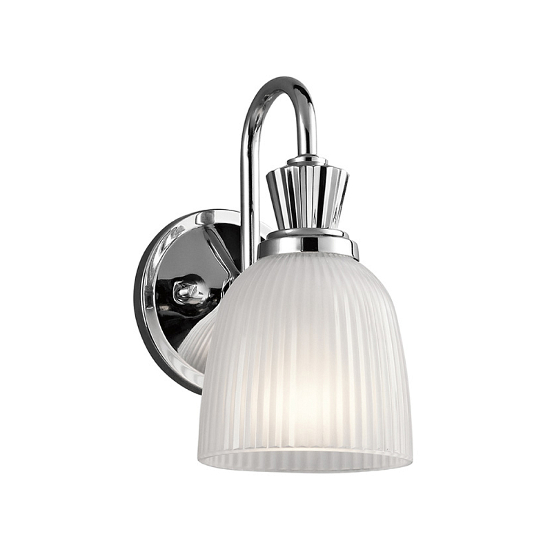 Бра с матовым ребристым плафоном в форме колокола Kichler Хром Белый в Барнауле | Loft Concept 