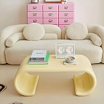 Дизайнерский журнальный стол жёлтый округлой формы Bonyn варинант исполнения - 2 | Loft Concept в Барнауле