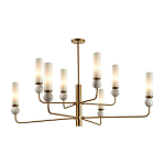 Люстра на штанге с 8-ю цилиндрическими матовыми плафонами и шарами из камня Orb Essence варинант исполнения - 1 | Loft Concept в Барнауле