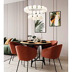 Многоярусная кольцевая люстра с плафонами шары Rings Suspension Light Chandelier варинант исполнения - 3 | Loft Concept в Барнауле