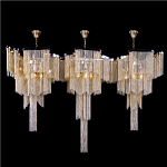 Люстра большая из золотистых металлических цепочек Atlantis Chain варинант исполнения - 1 | Loft Concept в Барнауле