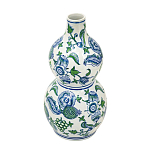 Ваза фигурная с сине-зелеными узорами распустившихся цветов Blossoming Spring варинант исполнения - 2 | Loft Concept в Барнауле