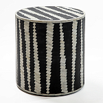 Приставной круглый столик с инкрустацией Black and White Geometry Stool варинант исполнения - 1 | Loft Concept в Барнауле