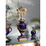 Подсвечник из темно-синего фарфора с бронзовыми элементами и цветами Eden Garden варинант исполнения - 2 | Loft Concept в Барнауле