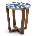 Приставной столик с инкрустацией Azure Reef Side Table - Bone Inlay варинант исполнения - 2 | Loft Concept в Барнауле