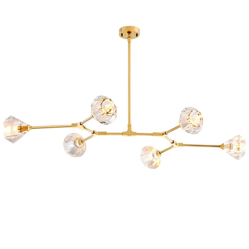 Люстра Chandelier Salasco Gold Золотой Прозрачный (Transparent) в Барнауле | Loft Concept 