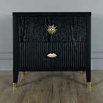 Тумба прикроватная с двумя ящиками Elsa Dreams Black варинант исполнения - 4 | Loft Concept в Барнауле