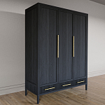 Большой Шкаф Primo Черный дуб с 3 дверьми и 3 выдвижными ящиками варинант исполнения - 4 | Loft Concept в Барнауле