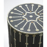 Приставной круглый столик с инкрустацией Mandika Bone Inlay Gray варинант исполнения - 1 | Loft Concept в Барнауле