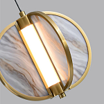 Подвесной светильник с круглым плафоном из искусственного алебастра в бронзовой оправе Marbella варинант исполнения - 5 | Loft Concept в Барнауле