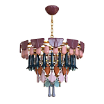 Люстра круглая с декором из разноцветных элементов в виде листьев Changing Seasons варинант исполнения - 9 | Loft Concept в Барнауле