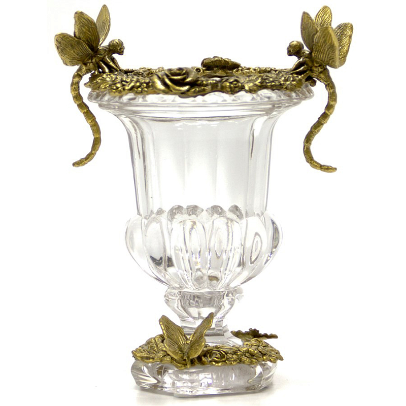 Ваза Transparent Vase with Bronze Dragonflies and Butterfly Прозрачный (Transparent) Бронза Ваза Transparent Vase with Bronze Dragonflies and Butterfly Прозрачный (Transparent) Бронза в Барнауле | Loft Concept