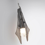 Подвесной светильник с черной металлической основой и рельефным плафоном Glass Pod варинант исполнения - 6 | Loft Concept в Барнауле