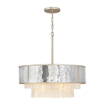 Люстра круглая с подвесками из текстурированного стекла молочного цвета Hinkley варинант исполнения - 2 | Loft Concept в Барнауле