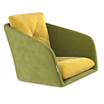Стул с мягкой обивкой из велюра и подъемно-поворотным механизмом на колесиках Mason Green and Yellow варинант исполнения - 2 | Loft Concept в Барнауле
