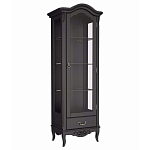 Витрина черная однодверная из массива бука с 4-мя полками и ящиком Black Provence варинант исполнения - 2 | Loft Concept в Барнауле