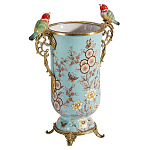 Ваза с двумя птичками из фарфора с бронзовыми элементами Garden of Eden варинант исполнения - 2 | Loft Concept в Барнауле