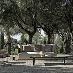 Дизайнерский уличный диван из массива дерева с плетеной спинкой PALINFRASCA Sofa варинант исполнения - 17 | Loft Concept в Барнауле