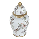 Ваза с нежным цветочным узором в пастельных тонах и крышкой с золотым акцентом Chinoiserie Ceramics варинант исполнения - 1 | Loft Concept в Барнауле