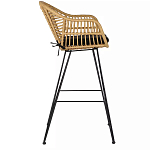Стул барный с ротанговым плетением Half Bar Chair with Wicker с подлокотниками варинант исполнения - 3 | Loft Concept в Барнауле