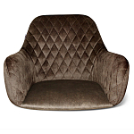 Стул с мягкой коричневой обивкой из велюра и подъемно-поворотным механизмом на черных колесиках Harper Brown варинант исполнения - 2 | Loft Concept в Барнауле