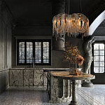 Люстра круглая подвесная с металлическими дугами и длинными цепочками 80 см Atlantis Chain варинант исполнения - 9 | Loft Concept в Барнауле