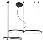 Люстра подвесная светодиодная с 4-мя кольцами черный металл Ring Horizontal варинант исполнения - 2 | Loft Concept в Барнауле