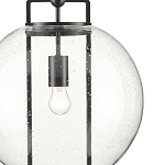 Подвесной светильник в форме шара из прозрачного стекла на линейном черном каркасе  Glass Ball with Seeds варинант исполнения - 1 | Loft Concept в Барнауле