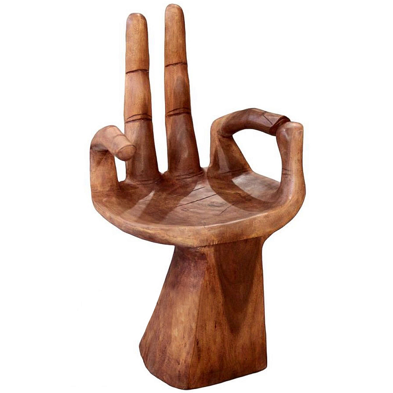 Стул из массива дерева в виде руки Wood Hand Chair Коричневый Стул из массива дерева в виде руки Wood Hand Chair Коричневый в Барнауле | Loft Concept