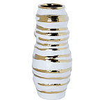 Ваза белая с рельефной поверхностью и золотыми полосами Vase Beehive варинант исполнения - 2 | Loft Concept в Барнауле
