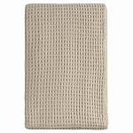 Плед из шерсти бежевого цвета с бахромой Waffle Comfort варинант исполнения - 1 | Loft Concept в Барнауле