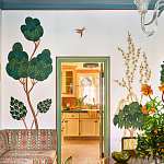 Обои с вышивкой ручной работы Mughal Trees Original colourway on linen варинант исполнения - 7 | Loft Concept в Барнауле