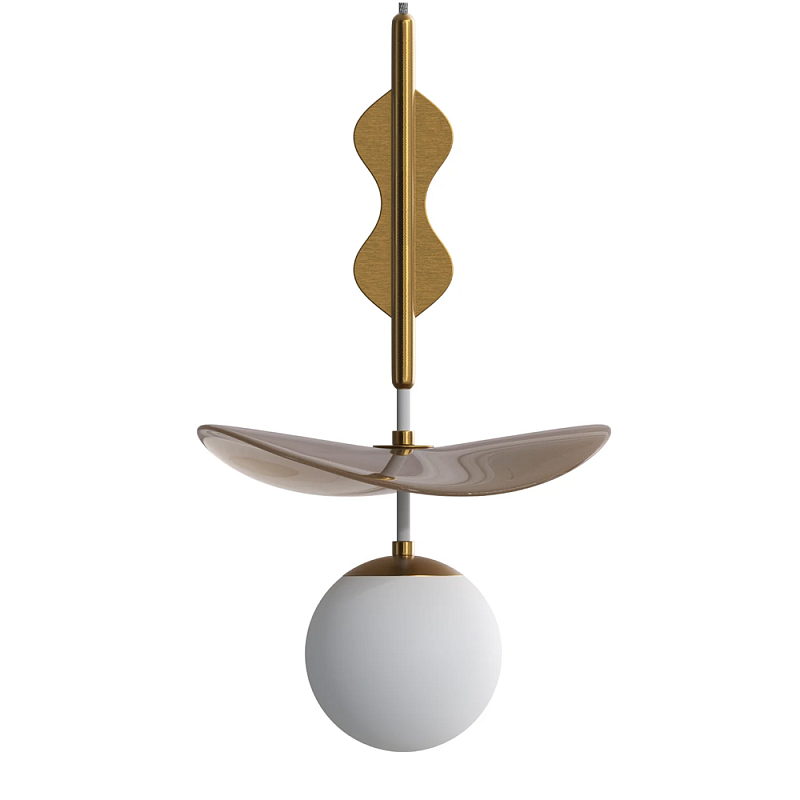 Подвес Bloomy 2 Бежевый Белый Латунь в Барнауле | Loft Concept 