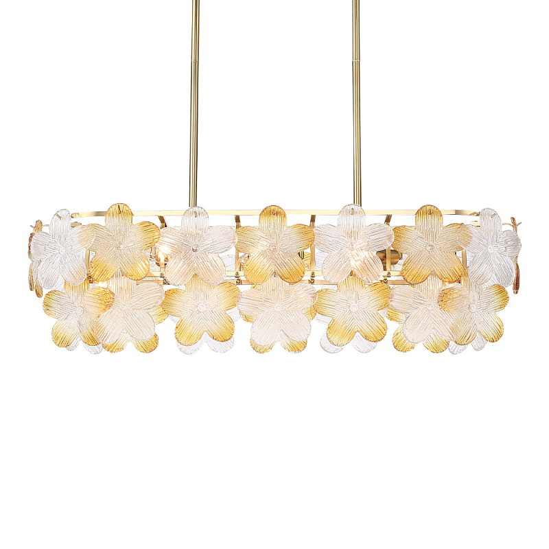 Люстра овальная с цветочными мотивами Light Floral Glow Прозрачный Янтарный Золотой в Барнауле | Loft Concept 