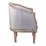 Кресло низкое с мягкой обивкой из велюра на 4-х деревянных ножках Emile Armchair grey варинант исполнения - 2 | Loft Concept в Барнауле