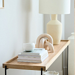 Консоль деревянной столешницей и полкой Wooden Table Top and Shelf варинант исполнения - 4 | Loft Concept в Барнауле