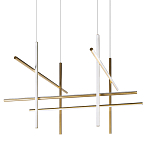 Люстра с 8-ю пересекающимися цилиндрическими плафонами на тонких тросах Trumpet tube варинант исполнения - 1 | Loft Concept в Барнауле