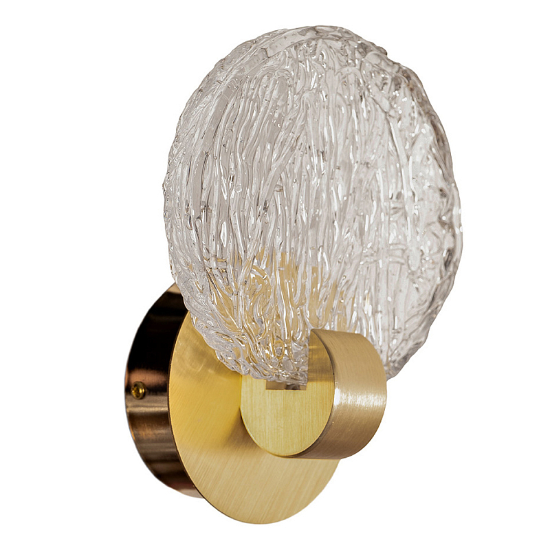 Бра из фактурного стекла на золотом основании Fluted Elegant Sconce Золотой Прозрачное Стекло Бра из фактурного стекла на золотом основании Fluted Elegant Sconce Золотой Прозрачное Стекло в Барнауле | Loft Concept