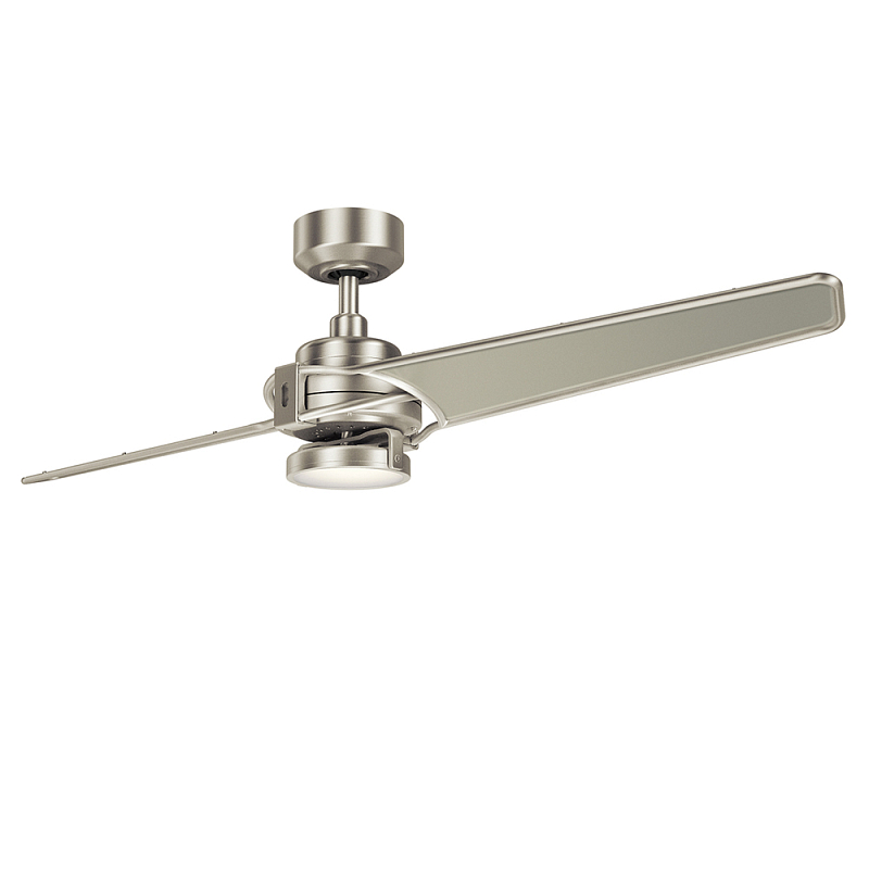 Потолочный светильник вентилятор с двумя широкими лопастями Kichler Серый в Барнауле | Loft Concept 