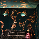 Обои с вышивкой ручной работы Plume Original colourway on velvet варинант исполнения - 2 | Loft Concept в Барнауле