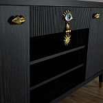 Комод-буфет Elsa Dreams Black с открытыми полками   варинант исполнения - 4 | Loft Concept в Барнауле